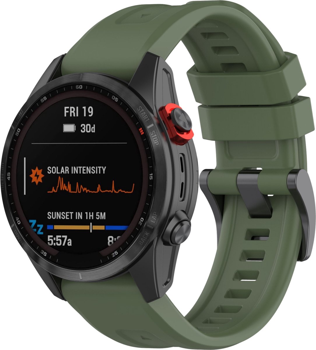 Bracelet en Siliconen - adapté pour Garmin Fenix ​​​​5/5 Plus/6/7/7 Pro -  bleu-blanc