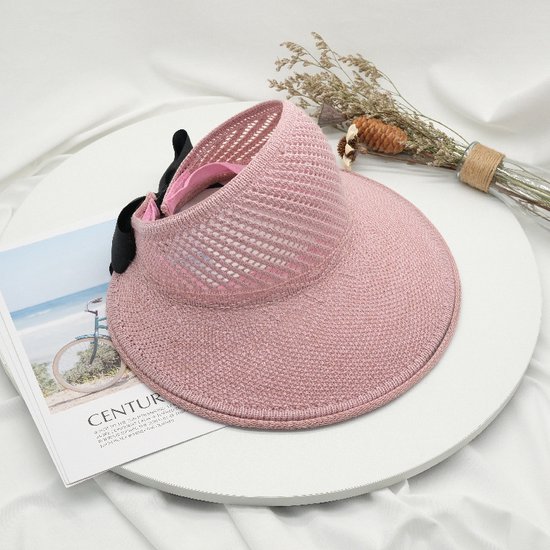 Dames hoed met open achterkant - Roze – Onesize - Vakantiehoed Strandhoed