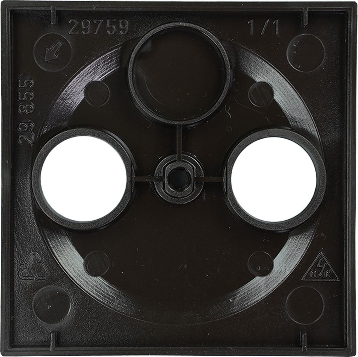 EMhub Quadro55 (by Kopp) centraalplaat CAI radio/TV - zwart mat (4088083)