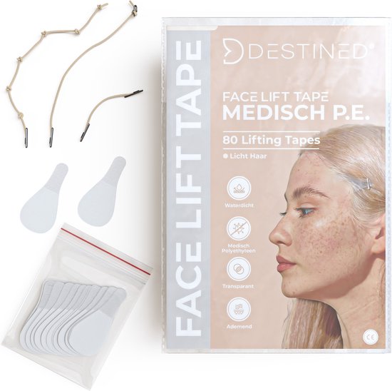 Foto: Destined facelift tape 80 stuks facelift apparaat face tape huidverjongingsapparaat chirurgie alternatief blond