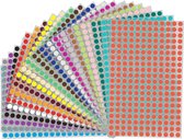 8 mm Gekleurde stipstickers, 6160 stuks Ronde zelfklevende stippen, ronde puntlabels stickers, coderingsstickers etiketten zelfklevende cirkel puntlabels voor kantoorschool, 22 kleuren, 22vellen