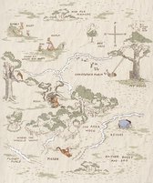 Fotobehang - Winnie Pooh Map 200x240cm - Vliesbehang