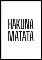 Poster Hakuna Matata - 30x40 cm - Quotes poster - Exclusief fotolijst – WALLLL
