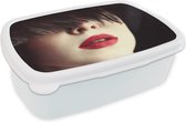 Boîte à pain Wit - Lunch box - Boîte à pain - Femme - Lèvres - Rouge - Portrait - 18x12x6 cm - Adultes