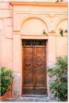 Muurdecoratie Hout - Deur - Pastel - Architectuur - 120x180 cm - Tuinposter - Tuindoek - Buitenposter