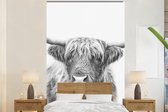 Schotse hooglander - Dieren - Hoorns - Zwart wit - Behangpapier