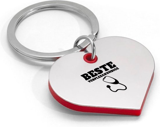Akyol - beste verpleegkundige sleutelhanger hartvorm - Arts - cadeau verpleegkundige - leuk cadeau voor je verpleegkundige om te geven - verjaardag verpleegkundige