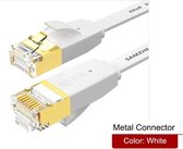 DrPhone Ethernetkabel CAT6 Platte RJ45 Lan Netwerk Kabel - 1Gbps (1000 Mbps) geschikt voor Computer Router Laptop etc  - 3 Meter - Wit