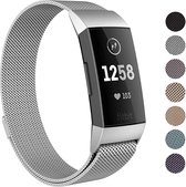 DrPhone Milanees bandje - Fitbit Charge 3 & 4 - Zilver - Large