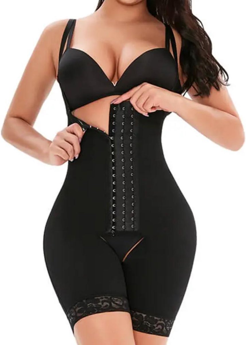 Goedkoopste Corset Band -Waist Trainer-Zwart -Bodysuit met Corset- Body Shaper Hip Lift Buik Controle Riem Open Buste Buik Controle Bodysuit Corset Korset voor vrouwen