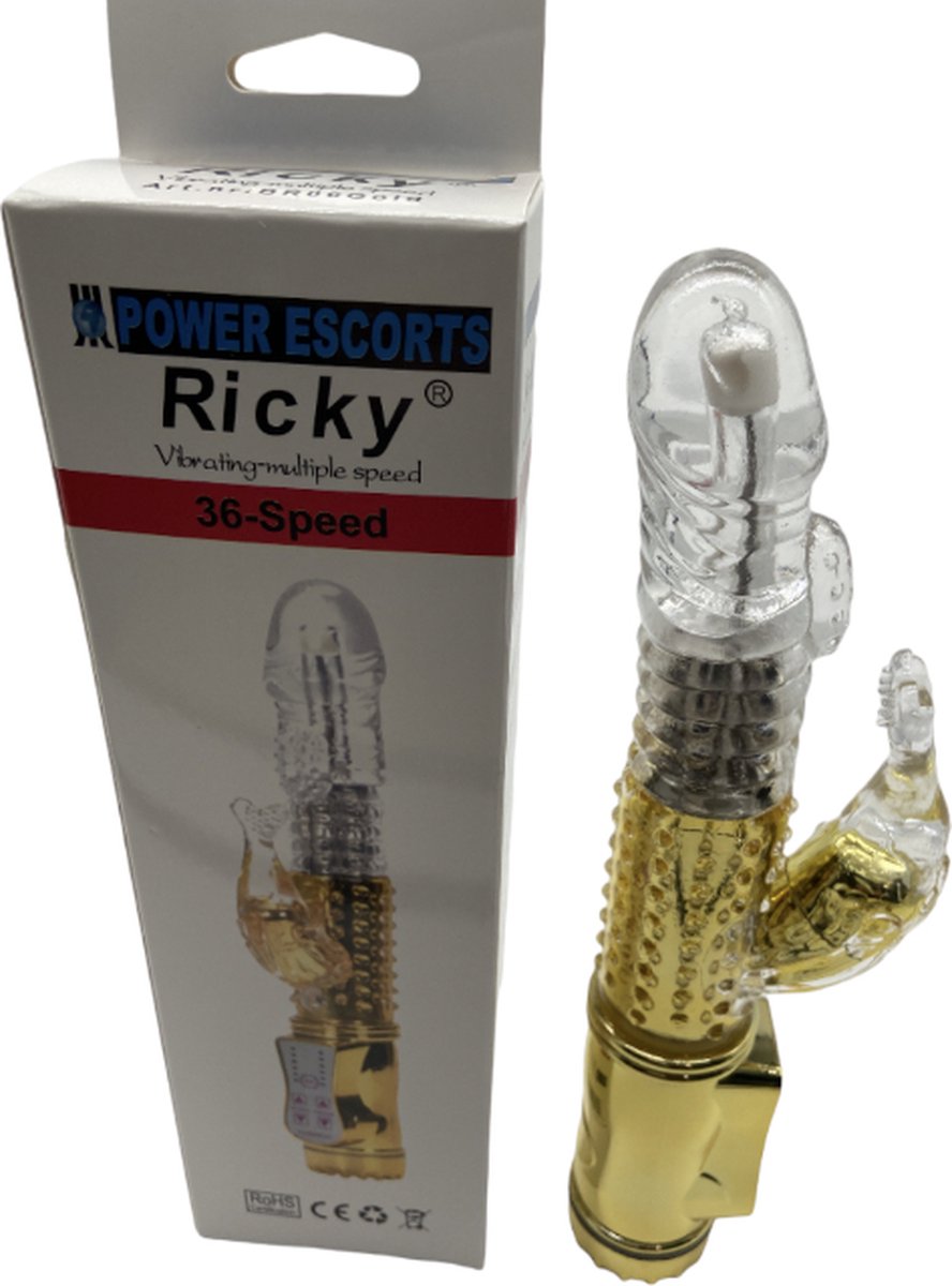 Power Escorts Ricky G Spot Vibrator - Tarzan Vibrator - Rabbit - Goud