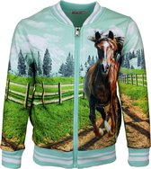 S&C Bomber gilet Horse green Kids & Child Filles Pink - Taille: 110/116