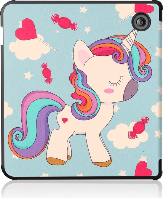 Hoes Geschikt voor Kobo Libra 2 Hoesje Bookcase Cover Hoes Trifold - Hoesje Geschikt voor Kobo Libra 2 Hoes Cover Case - Eenhoorn van Merkloos — afbeelding 4