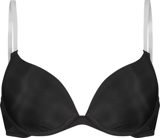 Hunkemöller Dames Lingerie Voorgevormde push-up beugel bh Transparant Back - Zwart - maat C80