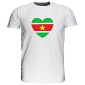 Suriname T-Shirt Hartje Zwart / Wit / Grijs / Blauw / Groen