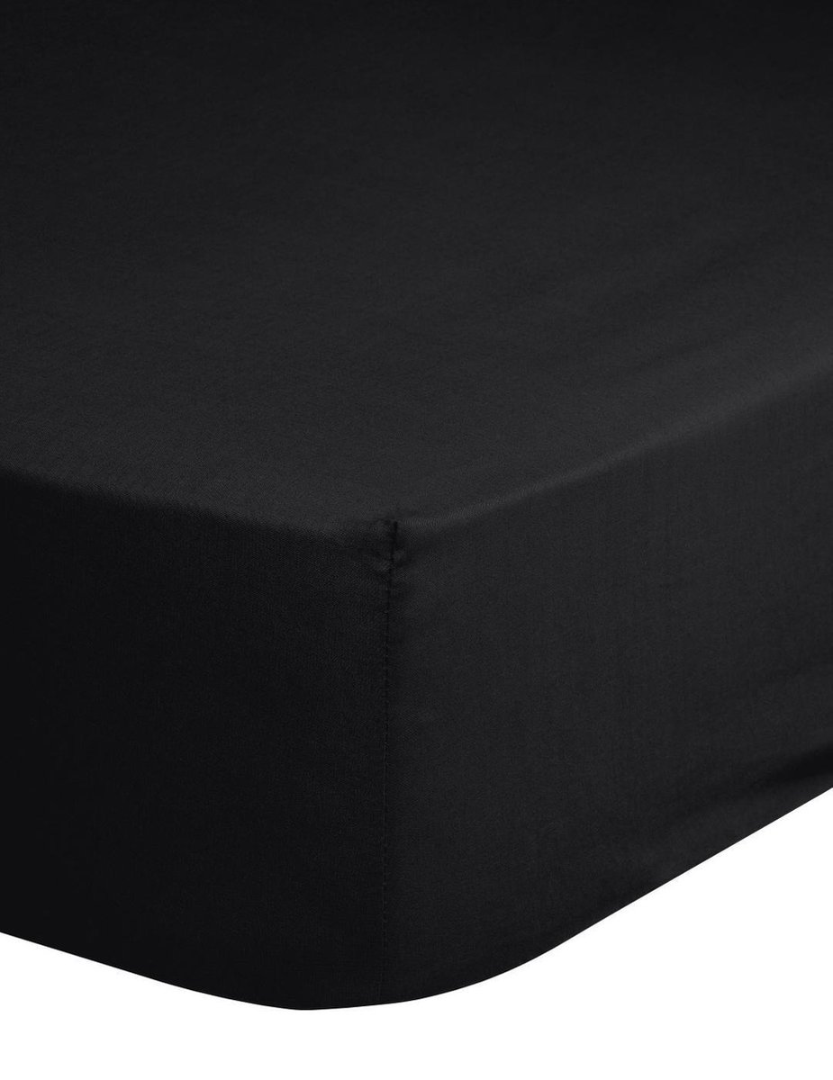 Good Morning hoeslaken effen kleur - Lits jumeaux 180x220 cm - Zwart - 100% Katoen jersey