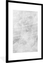 Fotolijst incl. Poster - Marmer - Steen - Wit - Luxe - Marmerlook - 60x90 cm - Posterlijst
