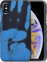 Thermische sensor verkleuring Beschermende achterkant Case voor iPhone XS Max (blauw)