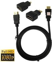 3-in-1 Full HD 1080P HDMI-kabeladapterkit (1,5 m HDMI-kabel + HDMI naar Mini HDMI-adapter + HDMI naar Micro HDMI-adapter)