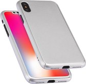 360 graden volledige dekking Afneembaar pc-hoesje met gehard glas voor iPhone XS Max (zilver)