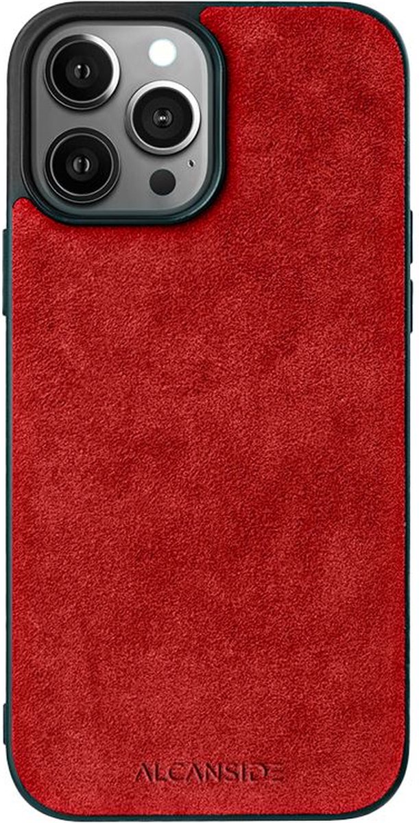 iPhone Alcantara Back Cover - Red iPhone 12 - iPhone 12 Pro