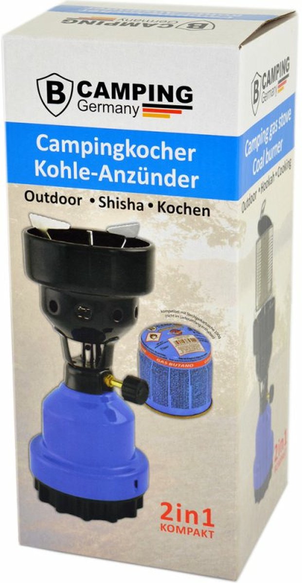 Camping - kookpit/kookstel - gas/houtskoolaansteker - blauw - 670 gram van Bo-Camp — afbeelding 5