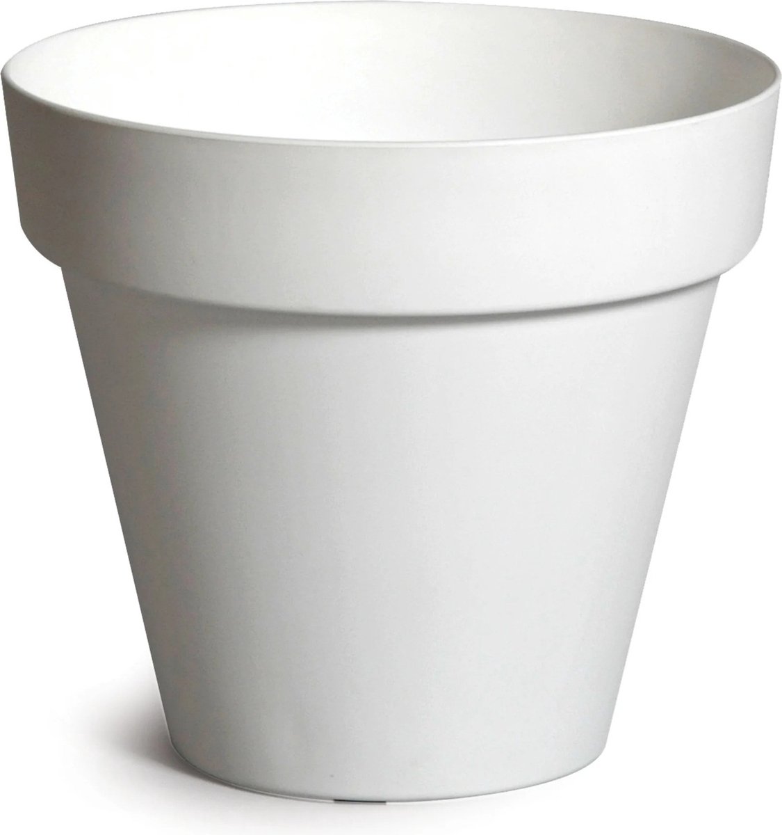 Mega Collections Plantenpot/bloempot - kunststof - wit - binnen/buiten - D20 x H17 cm