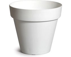 Mega Collections Plantenpot - kunststof - wit - binnen/buiten - D20xH17 cm - bloempot