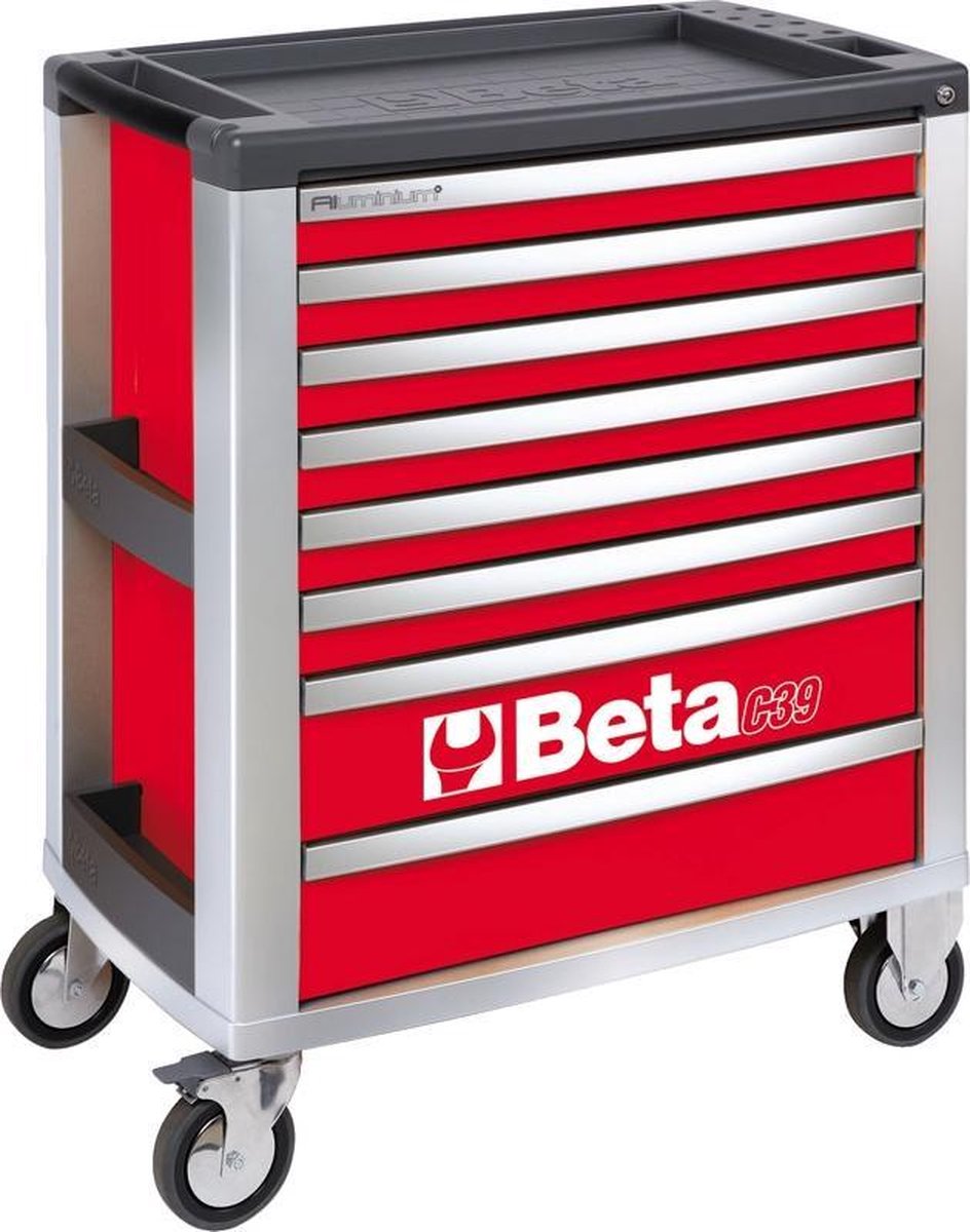Beta C39 8/R Gereedschapswagen met acht laden Rood leeg