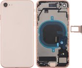 Batterij Achterklep Montage met zijtoetsen & Vibrator & Luidspreker & Stroomknop + Volumeknop Flexkabel & Kaarthouder voor iPhone 8 (Rose Gold)
