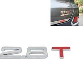 3D Universele Decal Verchroomde Metalen 2.8 T Auto Embleem Badge Sticker Auto Trailer Gasverplaatsing Identificatie, Size: 8.5x2.5 cm