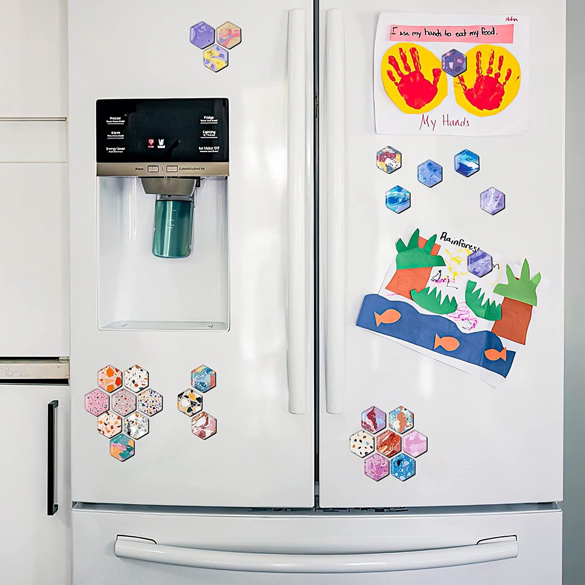 Hexagon Koelkastmagneten, magneten voor magneetbord voor koelkast, whiteboard, keuken, schoolkasten, klaslokaal, kantoor, cabine, grappige decoratieve magneten, cadeaus voor volwassenen en kinderen