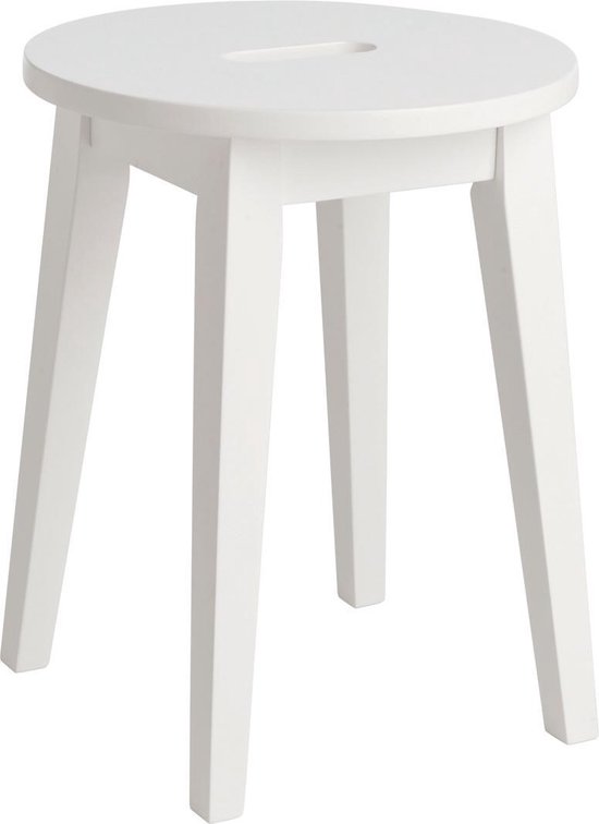 Structureel Industrialiseren mond Nordiq Confetti stool - Houten krukje - H44 cm - Wit | bol.com