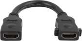 18 cm 19-pins female-naar-vrouw HDMI-kabel (zwart)