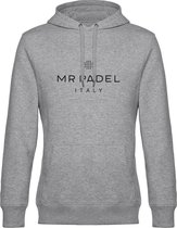 Mr Padel Italy - Lichtgrijze Hoodie Maat XL - Unisex hoodies met capuchon