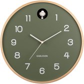 Horloge murale coucou Natural bois de bouleau vert jungle
