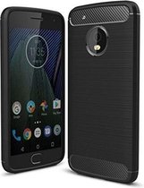 Geborstelde TPU Cover - Motorola Moto G5 Plus - Zwart