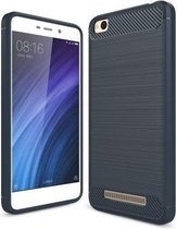 Geborstelde TPU Cover - Xiaomi Redmi 4A - Blauw