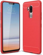 LG G7 - Geborstelde TPU Cover - Rood