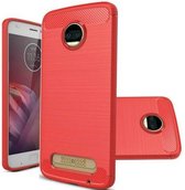 Geborstelde TPU Cover - Motorola Moto Z2 Force - Rood