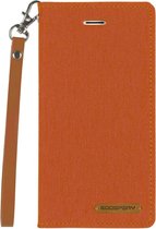 Hoesje geschikt voor iPhone XS Max - Mercury Canvas Flip Wallet Case - Oranje
