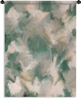Wandkleed - Wanddoek - Groen - Patroon - Verf - Abstract - 60x80 cm - Wandtapijt