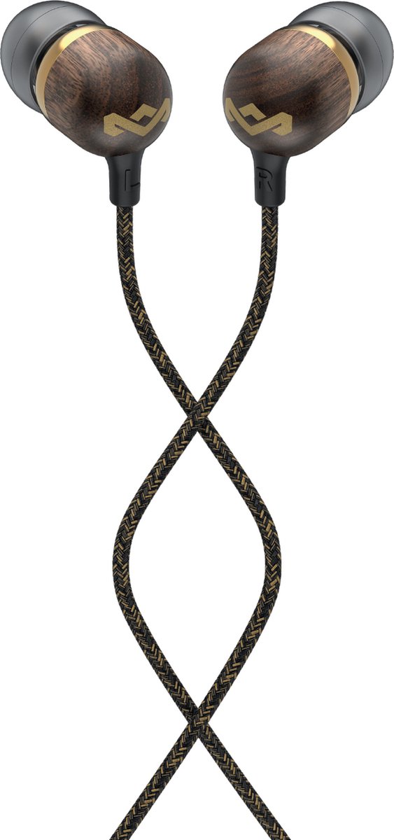 House of Marley Smile Jamaica brass oortjes - oordopjes met microfoon en 1knopsbediening