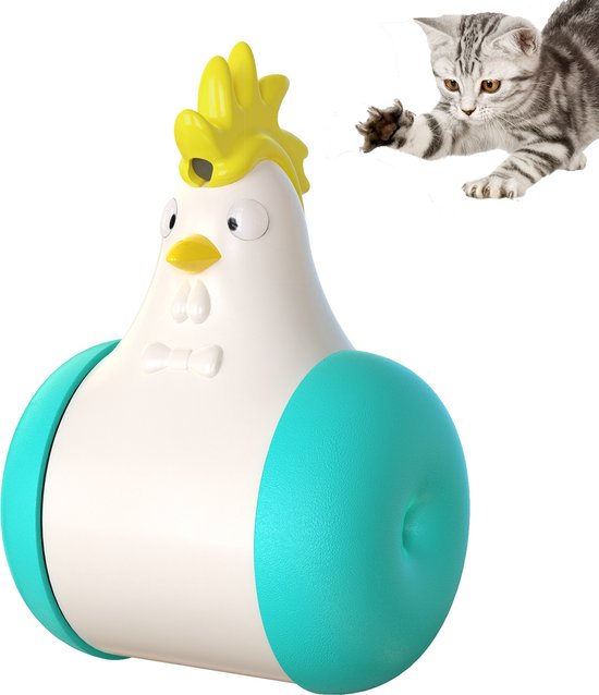 Tocan® TokTok - Interactieve bewegende kip met laserlamp - kattenspeeltjes - kattenspeeltjes intelligentie - Inclusief USB kabel - Kattenspeelgoed - Blauw