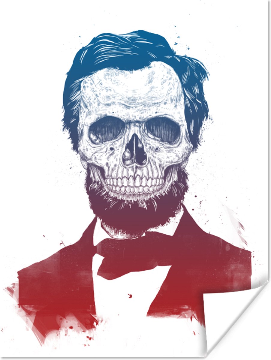 Poster Schedel - Pak - Baard - Kapsel - 60x80 cm
