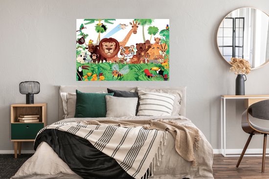 Affiche Animaux sauvages - Jungle - Lion - Tigre - Filles - Kids - Garçons - 120x90 cm