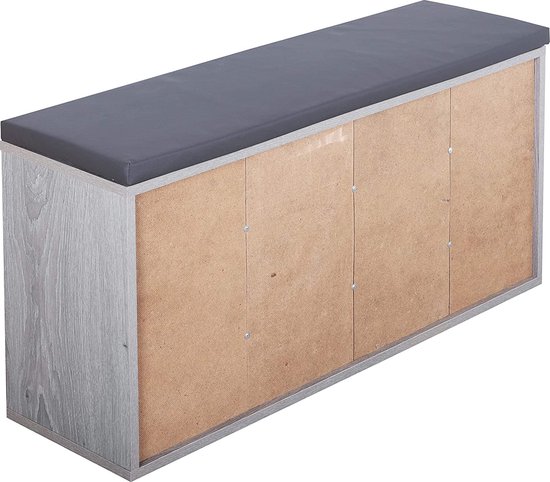 Schoenenbank Lillehammer 90x37x42 cm zwart [en.casa