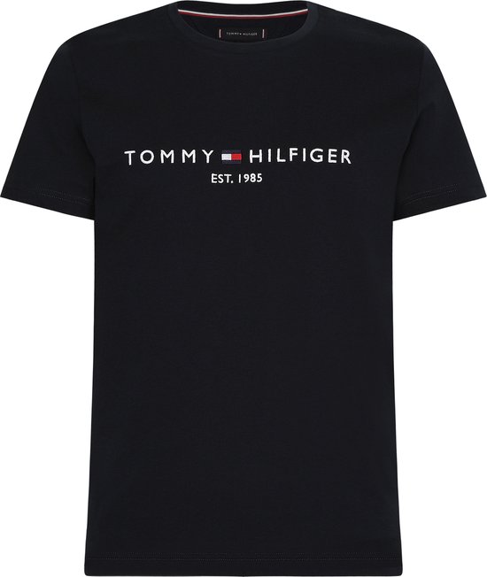 Tommy Hilfiger - Logo T-shirt Donkerblauw - Maat L - Modern-fit