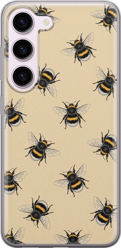 Coque Samsung Galaxy S23 silicone - Imprimé abeille - Coque souple pour téléphone - Imprimé / Illustration - Jaune