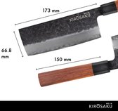 Kirosaku® Nakiri Mes - 32 cm Set - Aziatisch Keukenmes en Chef's Mes - Vervaardigd uit 3 lagen staal & houten handvat